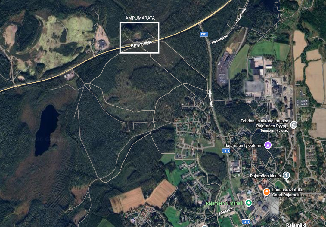 Ampumaradan sijaintikartta